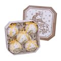 Bolas de Natal Branco/dourado Dourado Papel Polyfoam Veado 7,5 X 7,5 X 7,5 cm (5 Unidades)