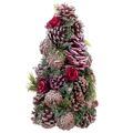 Adorno Natalício Vermelho Multicolor Plástico Foam Abacaxis árvore de Natal 18 X 18 X 30 cm
