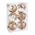 Bolas de Natal Dourado Plástico 8 cm (6 Unidades)