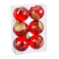 Bolas de Natal Vermelho Plástico 8 cm (6 Unidades)