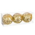 Bolas de Natal Dourado Plástico Polyfoam 10 X 10 X 10 cm (3 Unidades)