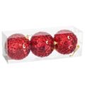Bolas de Natal Vermelho Plástico Polyfoam 10 X 10 X 10 cm (3 Unidades)