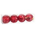 Bolas de Natal Vermelho Plástico Polyfoam 8 X 8 X 8 cm (4 Unidades)