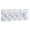 Bolas de Natal Branco Prateado Plástico Tecido Lantejoulas 6 X 6 X 6 cm (10 Unidades)