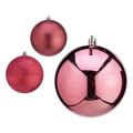 Bolas de Natal ø 10 cm 6 Unidades Cor de Rosa Plástico