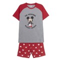 Pijama de Verão Mickey Mouse Vermelho Cinzento Homem S