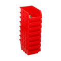 Conjunto de Caixas de Organização Empilháveis Kinzo Vermelho 12 X 10 cm Polipropileno (8 Unidades)