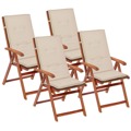  Almofadões para Cadeiras de Jardim 4 Un. 120x50x3 cm Creme