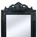  Espelho de Pés em Estilo Barroco 160x40 cm Preto