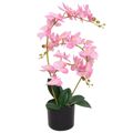  Planta Orquídea  Artificial com Vaso 65 cm Rosa