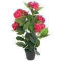 Planta Hortênsia Artificial com Vaso 60 cm Vermelha