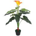  Planta Jarro Artificial com Vaso 85 cm Vermelho e Amarelo