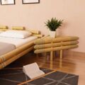 Mesas-de-cabeceira 2 pcs 60x60x40 cm em Bambu Natural