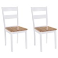 Cadeiras de Jantar 2 pcs Madeira de Seringueira Maciça Branco