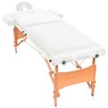  Mesas de Massagens Dobrável de 2 Zonas 10 cm Espessura Branco