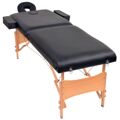  Mesas de Massagens Dobrável de 2 Zonas 10 cm Espessura Preto