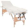  Mesas de Massagens Dobrável de 3 Zonas 10 cm Espessura Branco