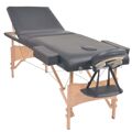 Mesa de Massagem Dobrável de 3 Zonas 10 cm Espessura Preto