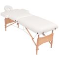  Mesas Massagens Dobrável 2 Zonas + Banco 10 cm Espessura Branco