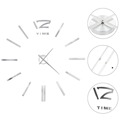  Relógio de Parede 3d com Design Moderno 100 cm XXL Prateado