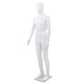 Manequim Masculino Completo Base Vidro 185 cm Branco Brilhante
