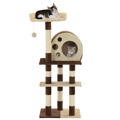  Árvore para Gatos com Arranhador Es Sisal 127 cm Bege/castanho