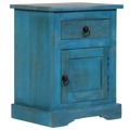  Mesas de Cabeceira Madeira Maciça 40x30x50 cm Azul