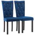 Cadeiras Sala Jantar 2 Un. Veludo Azul Escuro