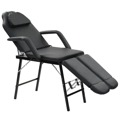 Cadeira Esteticista Portátil Couro Artificial 185x78x76cm Preto