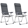 Cadeiras de Campismo 2 pcs 58x69x111 cm Alumínio Cinzento