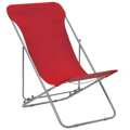 Cadeiras de Praia Dobráveis 2 pcs Aço e Tecido Oxford Vermelho