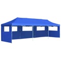 Tendas para Festas Pop-up Dobrável com 5 Paredes 3x9 M Azul