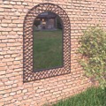  Espelho de Parede Arqueado para Jardim 50x80 cm Preto