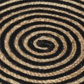 Tapetes Artesanal em Juta em Espiral Preto 90 cm