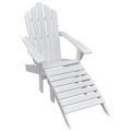  Cadeira de Jardim com Repousa-pés em Madeira Branca
