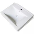 Lavatório Cerâmica Retangular Luxososo Branco Furo Torneira 60x46cm