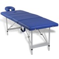Marquesa Massagens Dobrável em Azul com 4 Zonas Estrutura Aluminio