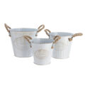 Conjunto de Vasos Decoris Corda com Pegas Metal Branco (3 Peças)