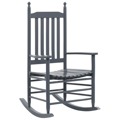 Cadeira de Baloiço com Assento Curvo Madeira de álamo Cinzento