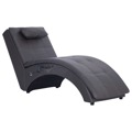 Chaise Longue de Massagem C/ Almofada Couro Artificial Cinzento