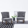 Cadeiras Francesas 2 pcs Tecido Cinzento-claro