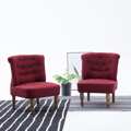 Cadeiras Francesas 2 pcs Tecido Vermelho Tinto
