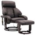 Cadeira Massagens para Tv Reclinável Couro Artificial Castanho
