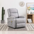 Cadeira de Massagens Reclinável Elétrica Tecido Cinzento Claro