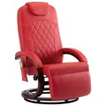 Cadeira de Massagens Reclinável Tv Couro Artificial Vermelho