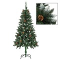 Árvore de Natal com Pinhas e Brilho Branco 150 cm