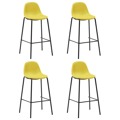 Cadeiras de Bar 4 pcs Tecido Amarelo