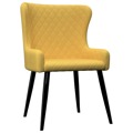 Cadeiras de Jantar 2 pcs Tecido Amarelo