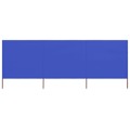 Para-vento com 3 Painéis em Tecido 400x80 cm Azul-ciano