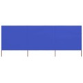 Para-vento com 3 Painéis em Tecido 400x160 cm Azul-ciano